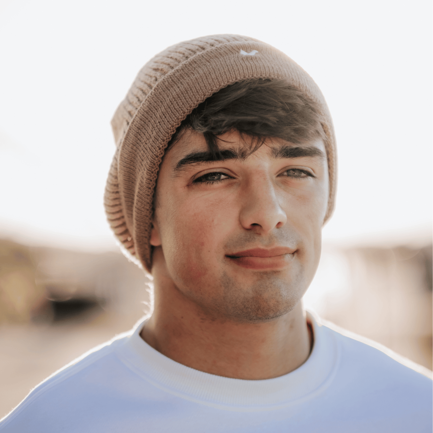 Ribbed Beanie – Brown