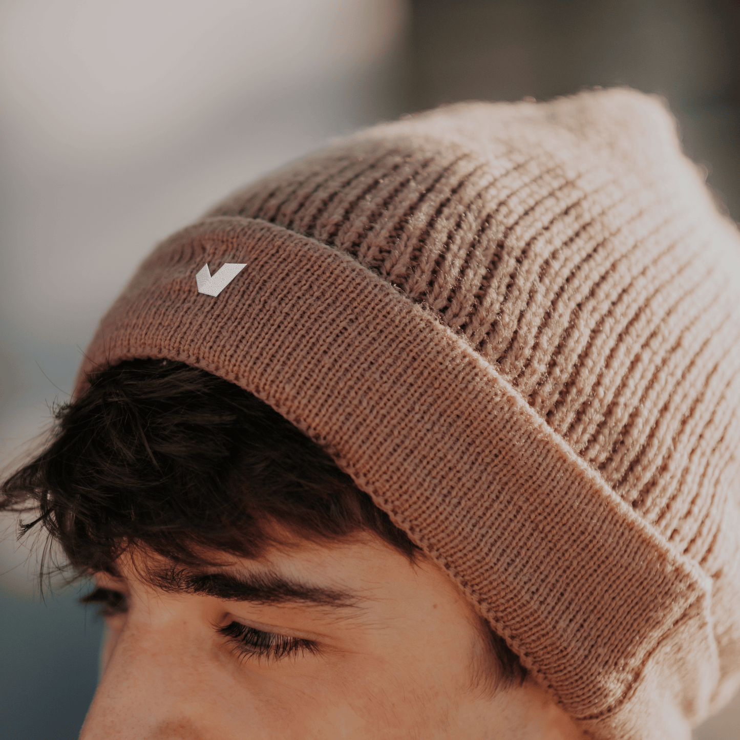 Ribbed Beanie – Brown